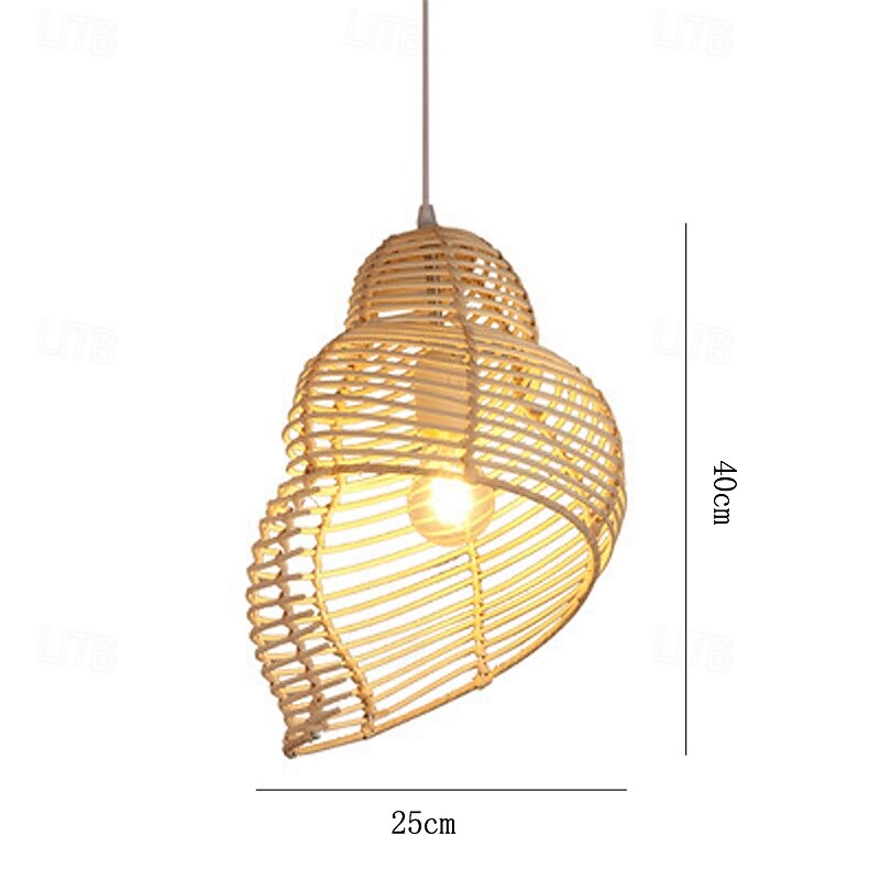 Romantic Beach Lamp Shade Curved Rattan Ceiling Hanging Light in Brown Hand Woven Lamp Vintage Asian Style Industrial Lighting Fixture for Cafe Bar Restaurant Farmhouse 2025 - $146.99 –P6