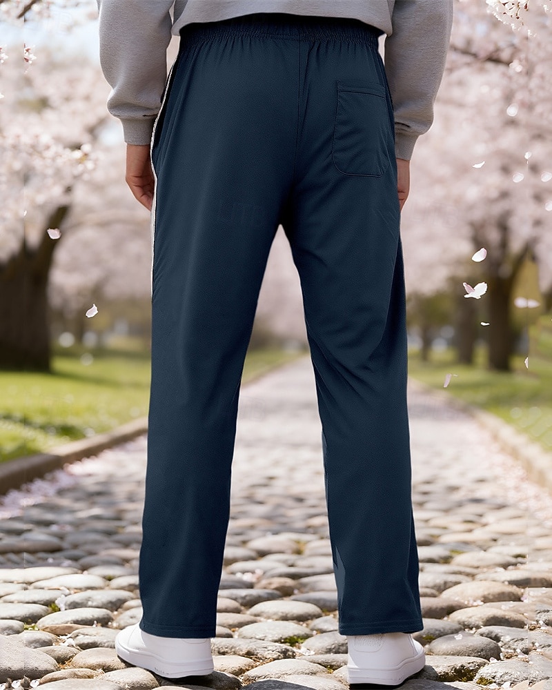 Hombre Pantalones de Deporte Pantalones Pantalones deportivos de pierna recta Correa Bolsillo Cintura elástica Bloque de color A Rayas Comodidad Diario Deporte Moda Casual Vino Verde Ejército 2026 - $20.99 –P15