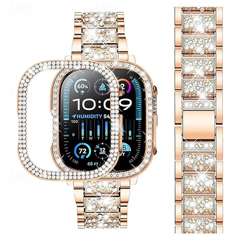 Sport Band Modern Buckle Jewelry Bracelet Compatible with Apple Watch band 38mm 40mm 41mm 42mm 44mm 45mm 49mm Women Glitter Bling Diamond Stainless Steel Strap Replacement Wristband for iwatch Ultra 2026 - $22.99 –P1