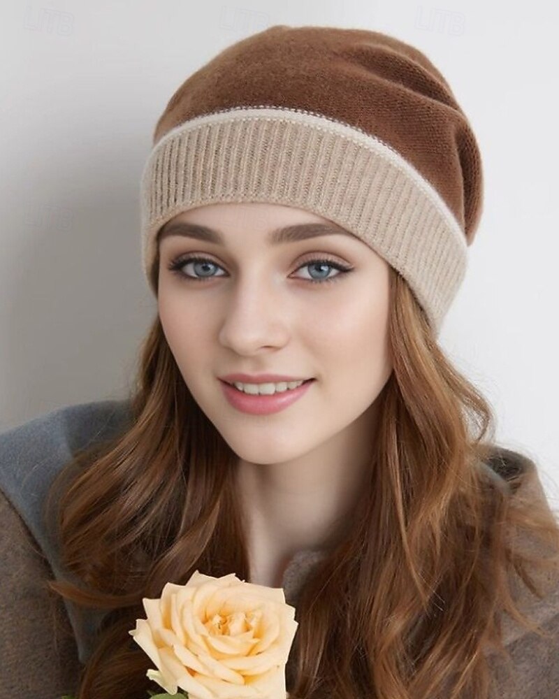 Per donna Cappello a cuffia Caldo cappello invernale Quotidiano Ferie Patchwork A maglia Semplice Casual Caldo Confortevole 1 Pezzo del 2026 a $21.99 –P1