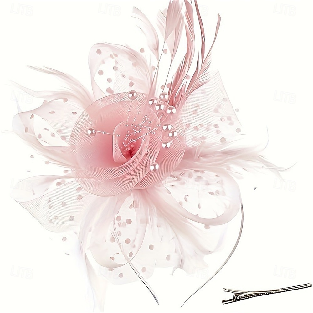 fascinators Tyll Fedora Bryllup Te Fest Hesteløp cocktail Elegant Årgang Enkel Med Fjær Hodeplagg Hodeplagg 2026 - $17.49 –P3