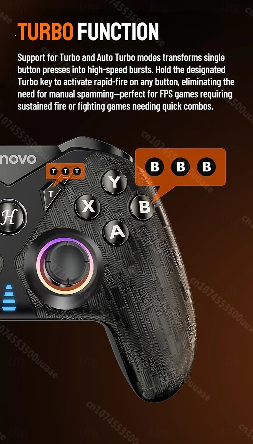 Игровой контроллер Lenovo S05 RGB беспроводной геймпад джойстик с эффектом Холла для Switch/2/OLED/Lite ПК iPhone Android телефонов подарок на День Святого Валентина 2026 - $64.99 –P11