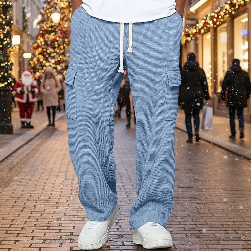 Per uomo Nido d'ape Pantaloni da Tuta Cargo Pantaloni Pantaloni della tuta a gamba dritta Coulisse Elastico in vita Multi-tasche Semplice Traspirante Lunghezza intera Sport all'Aperto Casuale del 2026 a $22.99 –P10