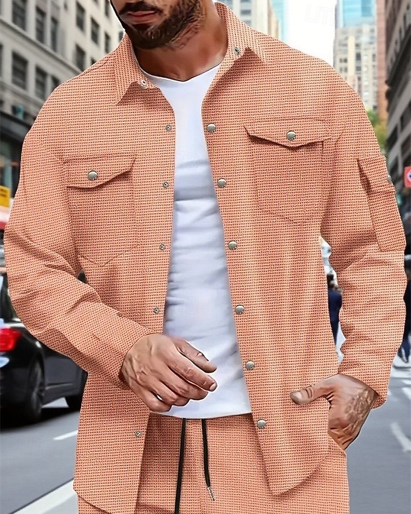 Herren Hemd Sommerhemd Freizeithemd Knopfhemd Schwarz Weiß Gelb Rosa Wein Langarm Einfach Revers Urlaub Hawaiianisch Tasche Bekleidung Polyester Mode Lässig Bequem 2025 - $31.99 –P4