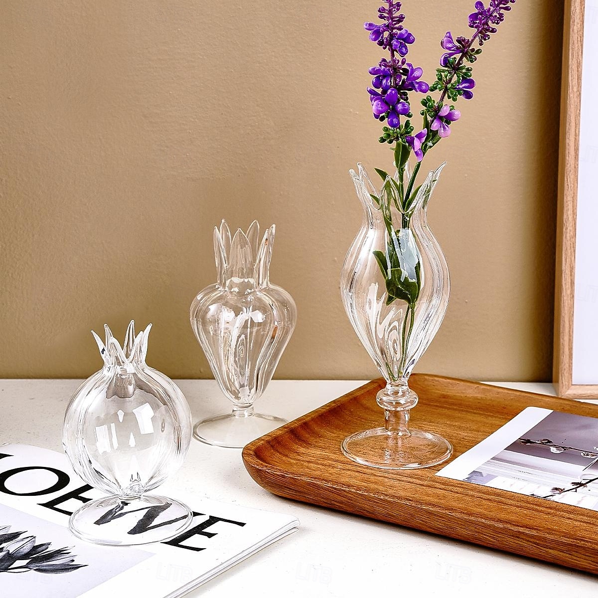 Cute Flower Bud-shaped Hydroponic Vase A Transparent Glass Flower Arrangement Table Decoration Piece Suitable for Home and Store Table Art Flower Arrangements and Decorative Vases 2025 - $9.99 –P3