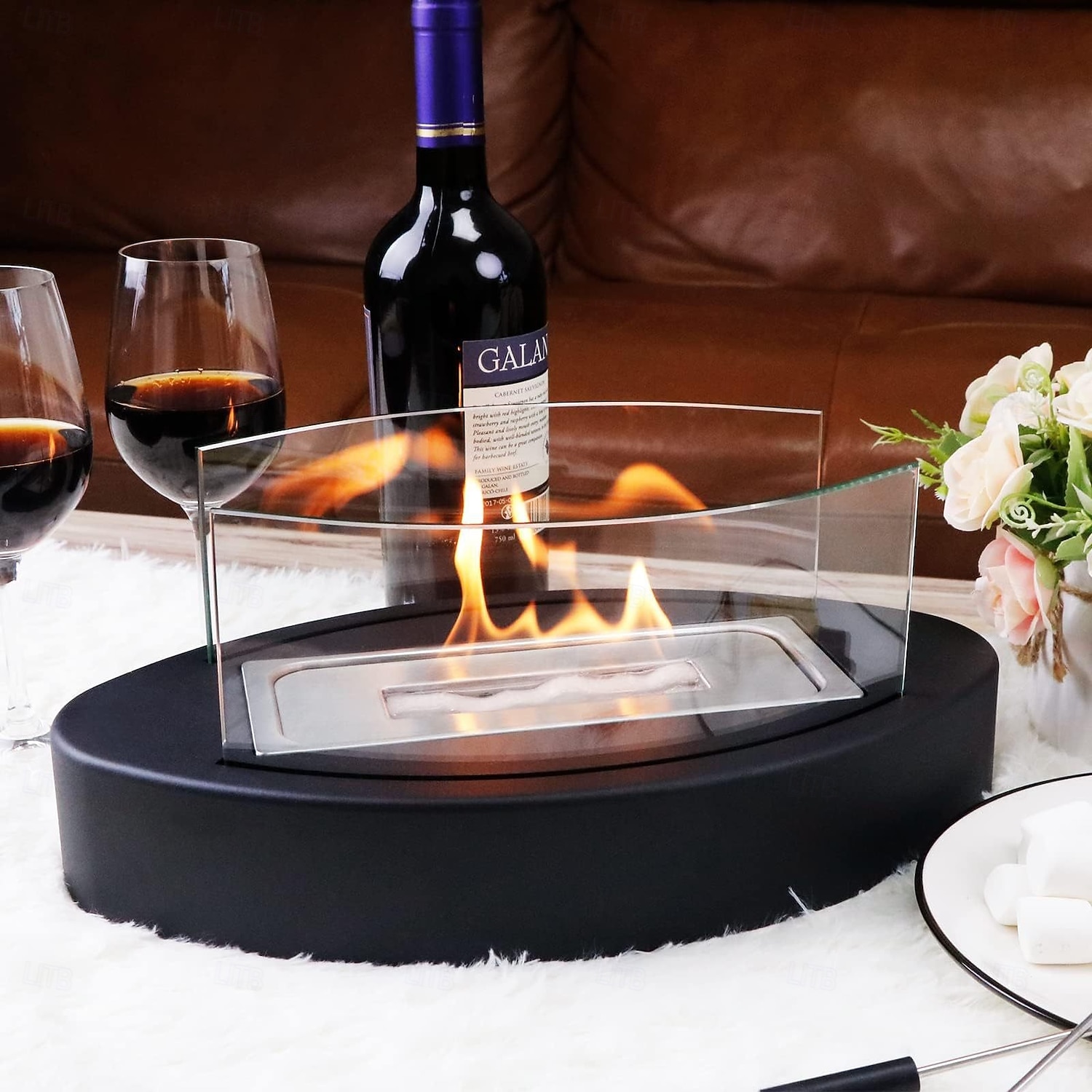 feu de table cheminée de table alcool à friction avec pare-flamme de 2025 ? $75.99 –P2