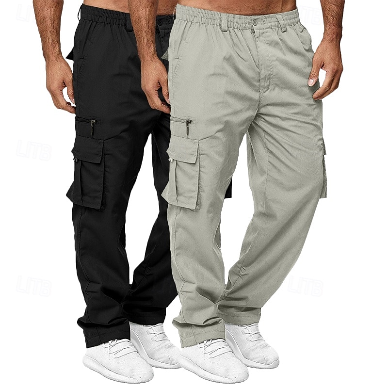 Per uomo Pantaloni Cargo Pantaloni da escursionismo Elastico in vita Multi-tasche Semplice Traspirante Lunghezza intera All'aperto Casuale Quotidiano Stile Etnico Stile Classico Verde+Cachi Blu+Cachi del 2026 a $31.99 –P6