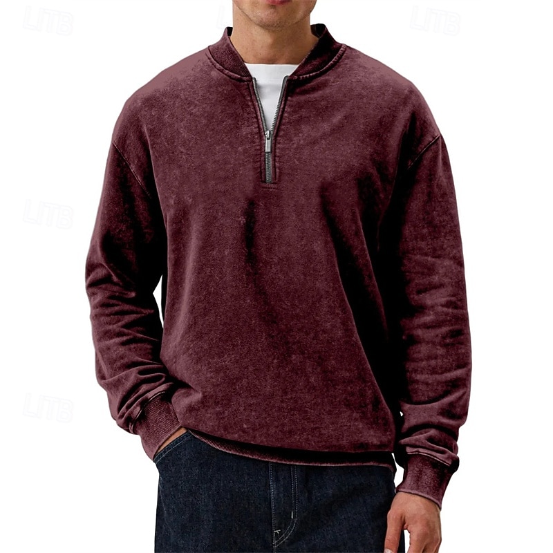 Per uomo Maglia Felpa con zip corta Nero Rosso Blu marino Verde scuro Viola Mezza zip Semplice Zip a un quarto Sport & Outdoor Quotidiano Ferie Poliestere Streetwear Essenziale Casual Primavera del 2026 a $22.99 –P3