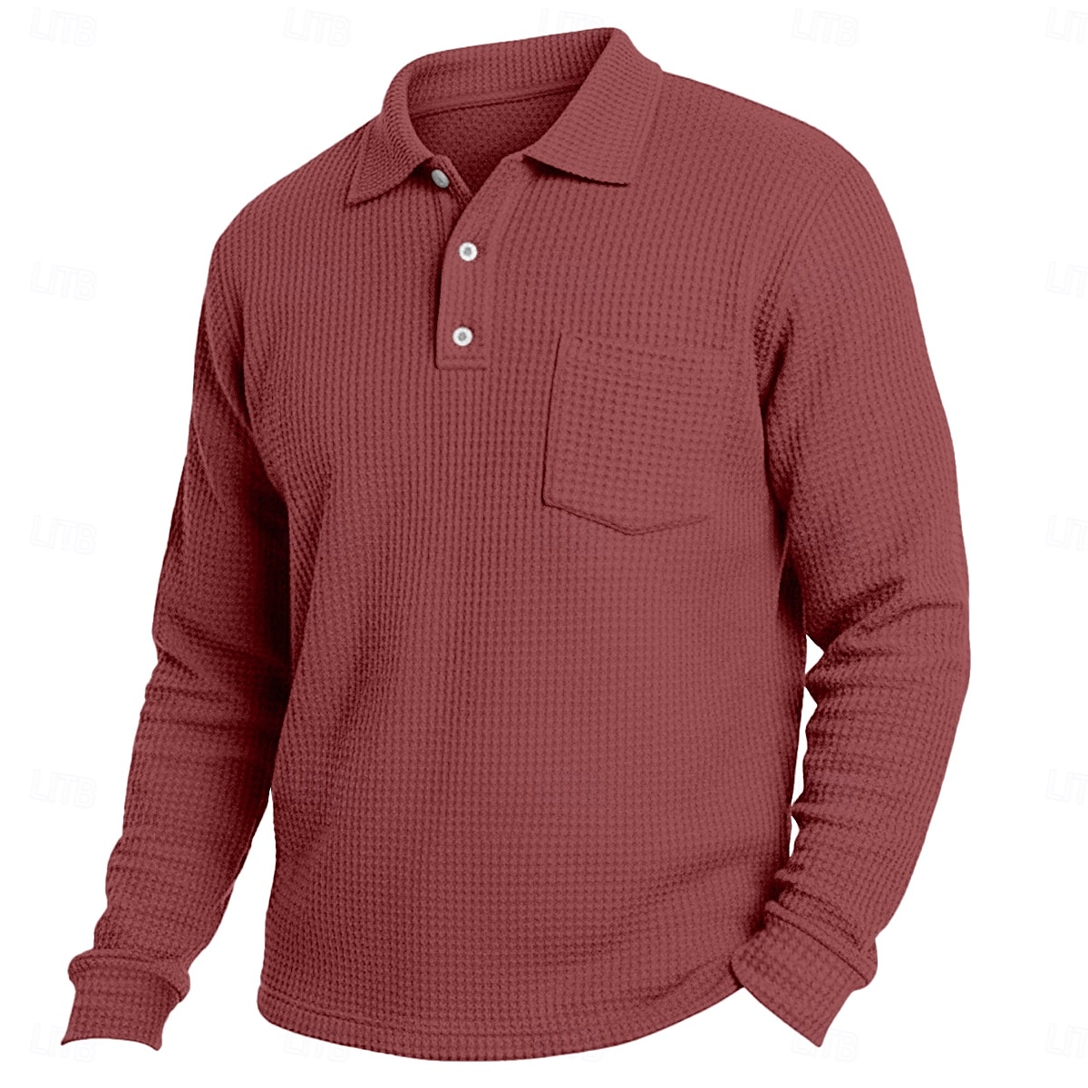 Herre Vaffel poloskjorter Golf poloskjorter Virksomhet Avslappet Knaphul Klassisk Langermet Mote Grunnleggende Helfarge Lomme Høst Vinter Alle årstider Normal Hvit Lyseblå Rød Navyblå Lilla Grønn 2025 - $21.99 –P6