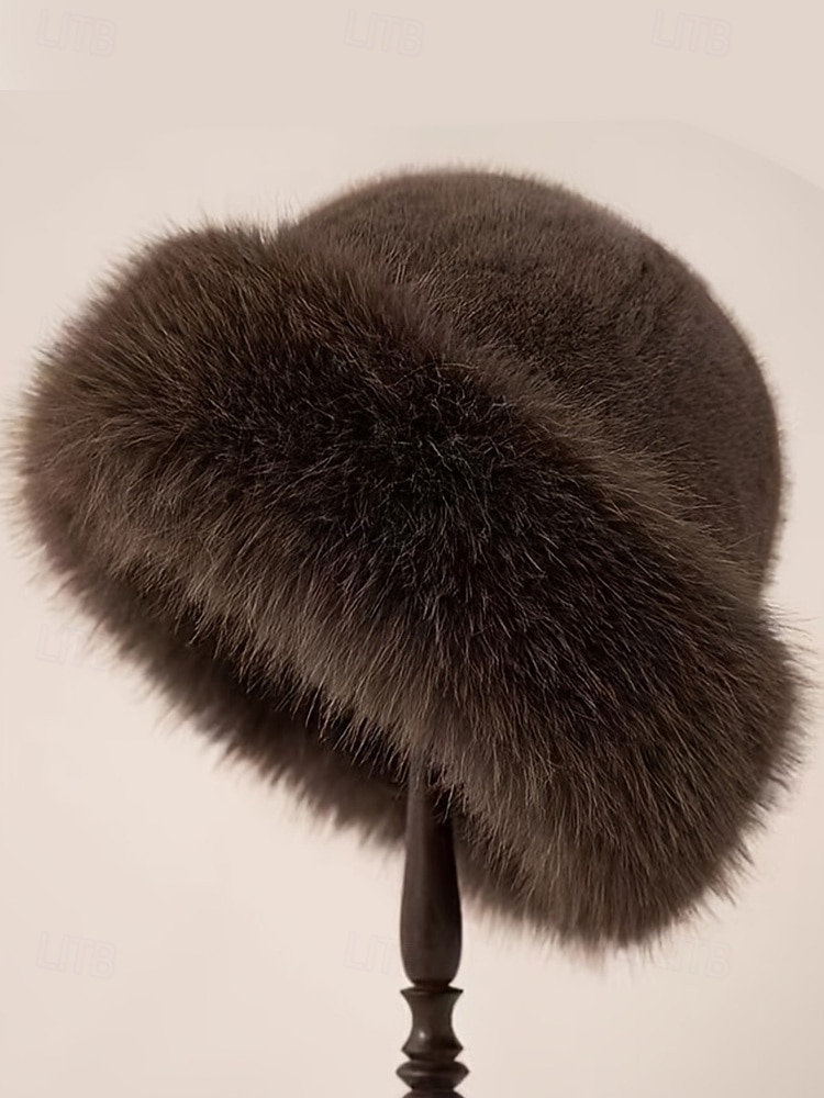 Damskie zimowe berety ze sztucznego futra, miękkie, puszyste i ciepłe czapki w stylu vintage, eleganckie, wielokolorowe czapki na świąteczne stylizacje i na zimną pogodę 2025 - $9.99 –P7