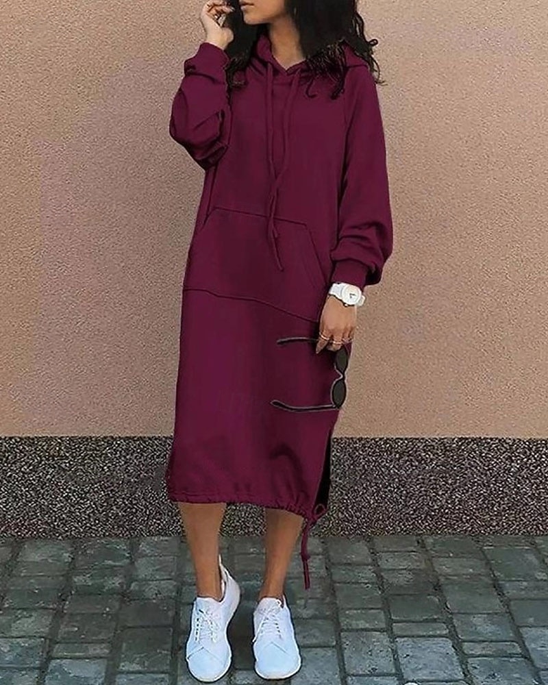 Жен. длинное платье платье макси Платье с капюшоном Повседневное платье Зимнее платье Элегантный стиль Мода Современное Повседневные на открытом воздухе Зимнее платье Свободное облегание 2026 - $25.99 –P6