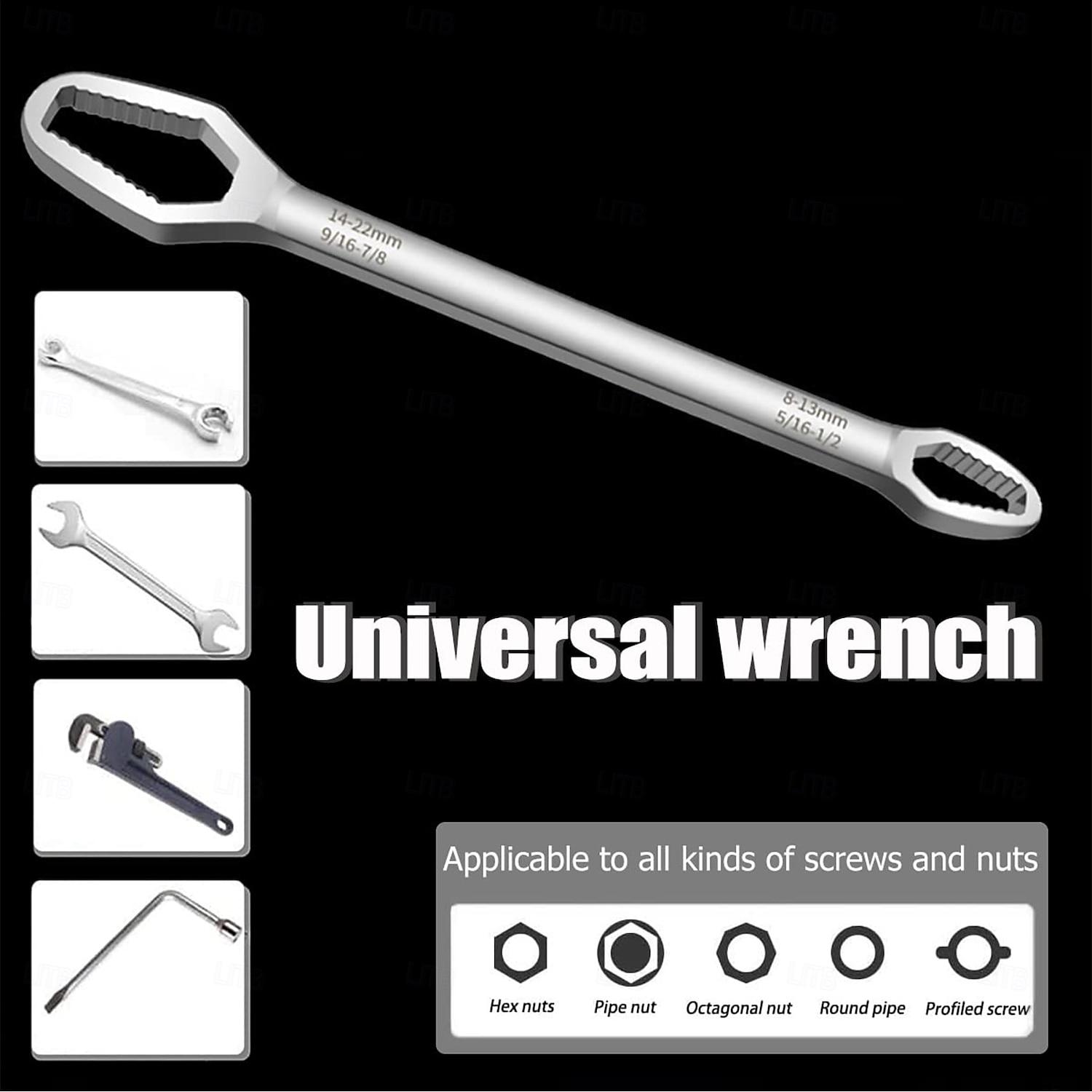 Universal Wrench Universal Adjustable Double-ended Wrench 8mm-22mm Self-Tightening lazy Wrench Repair Tools for Outdoor Riding Home Car Repair Tools Chrome Vanadium Steel 2026 - $9.99 –P2