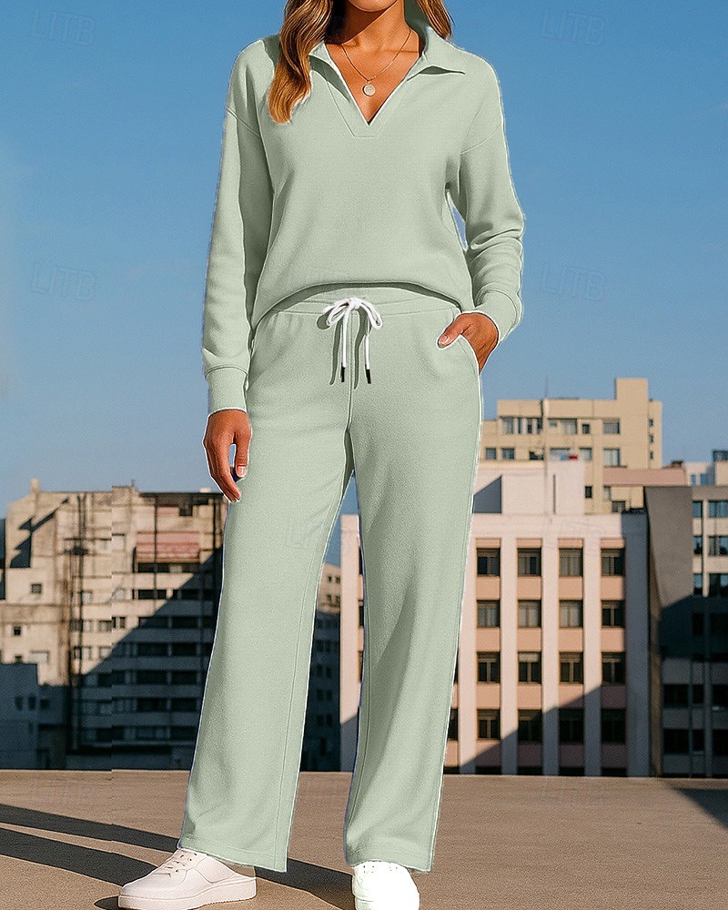 Women's Tracksuit Sweatpants Sportswear Solid Colored Clothing Suit Fall Black White Outdoor Travel Sports High Waist Long Sleeve Sport Activewear Micro-elastic Regular Fit 2025 - $35.99 –P11