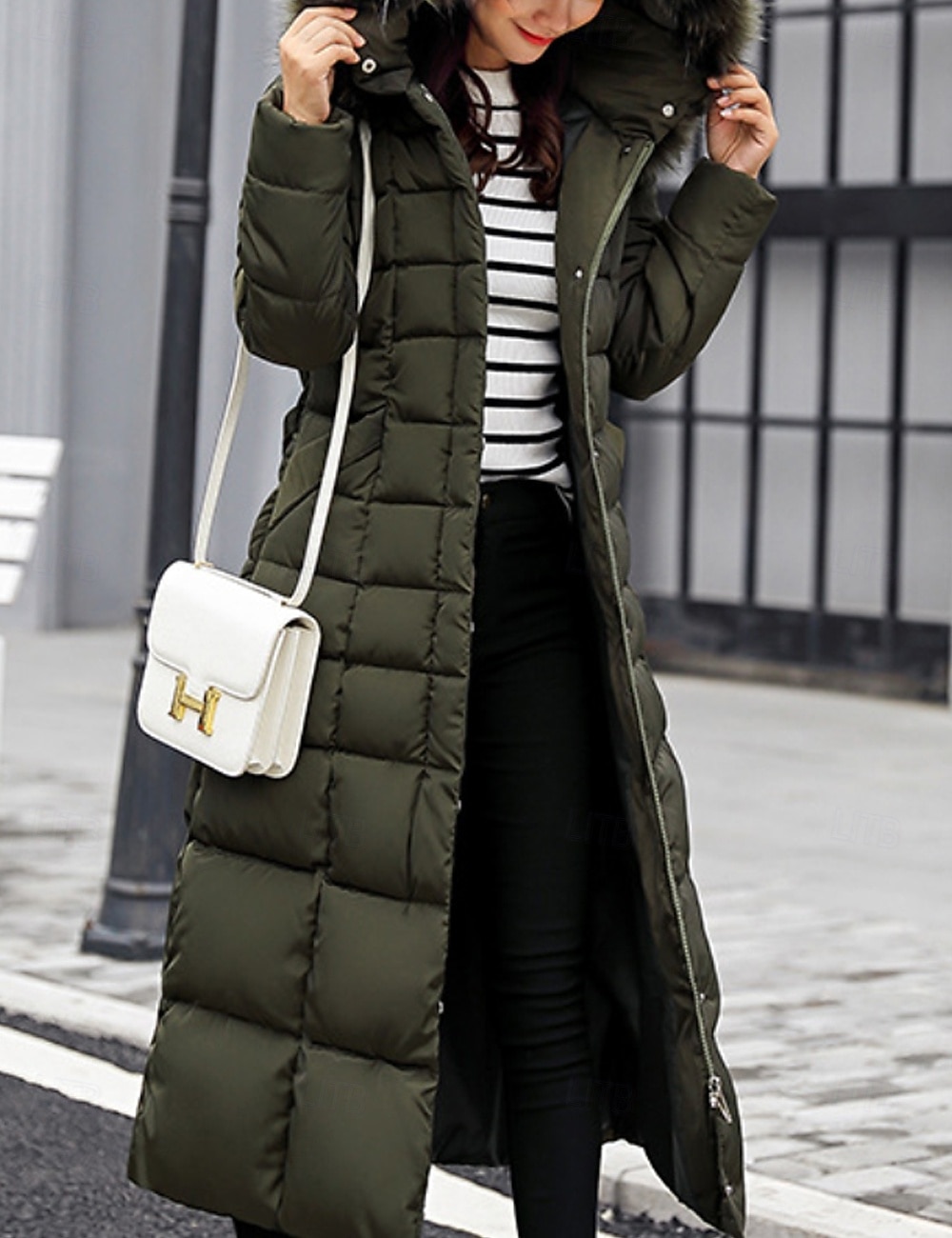 Dam Vinterkappa Dun Hoodiejacka Håller värmen Bekväm Dragkedja Ficka Aktiv Ledigt Slät Utomhus Semester Utekväll Helgen Lång Huva Normal Långärmad Ytterkläder Svart Vit Rubinrött Höst Vinter 2025 - $22.99 –P13