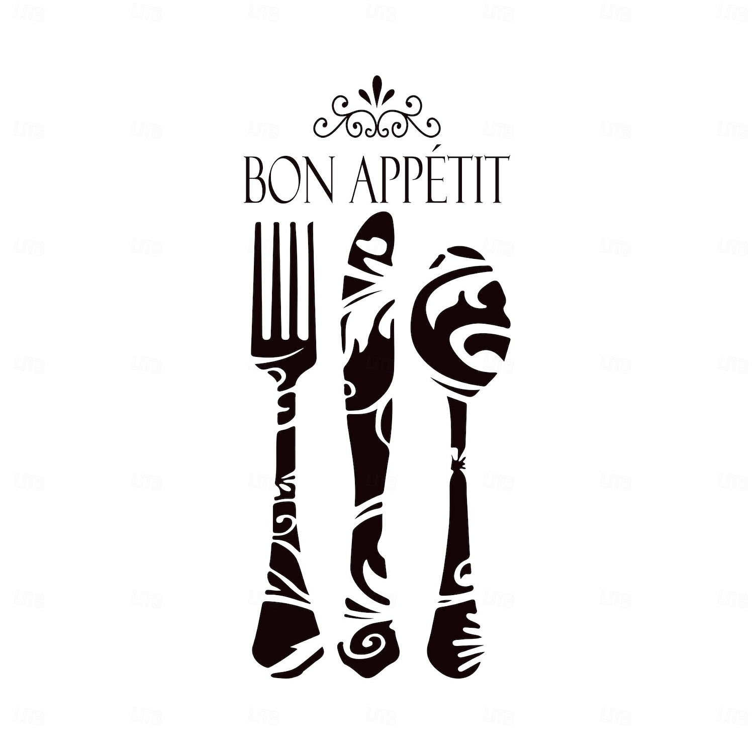 veitsi ja haarukka seinätarra bon design perhekeittiö inspiroiva lainaus irrotettava seinätarra ruokasaliin ravintolakeittiön seinän sisustus luova tausta koti koristeellinen taidetarvikkeet 2026 - $10.49 –P5