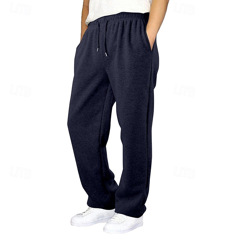 Homme Joggings Jogging à Jambes Larges Pantalons Pantalon de survêtement ouvert en bas Cordon de serrage Taille Élastique Jambe Droite Uni Respirant Longueur complète Sport en Plein Air Occasionnel de 2025 ? $17.99 –P11