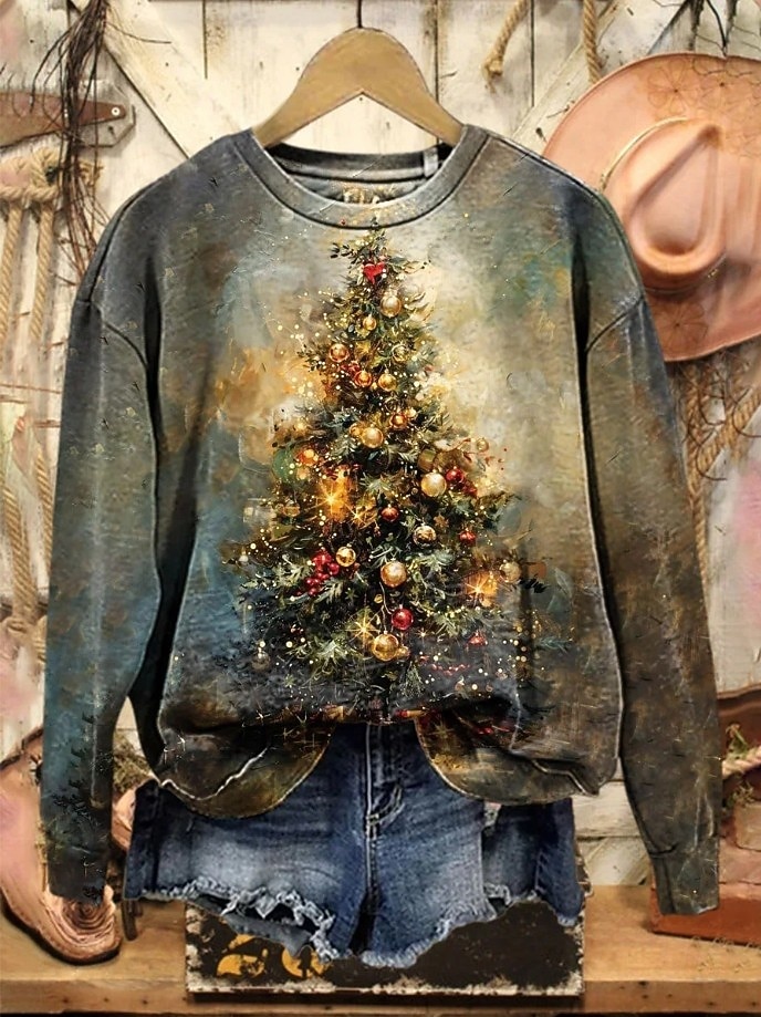 Per donna Felpa Pullover Grafico Babbo Natale Natale Casual Manica Lunga Girocollo Top Regolari Casuale Streetwear Abbigliamento Quotidiano Nero Bianco Rosa Rosa scuro Rosso Autunno Inverno del 2026 a $33.99 –P1