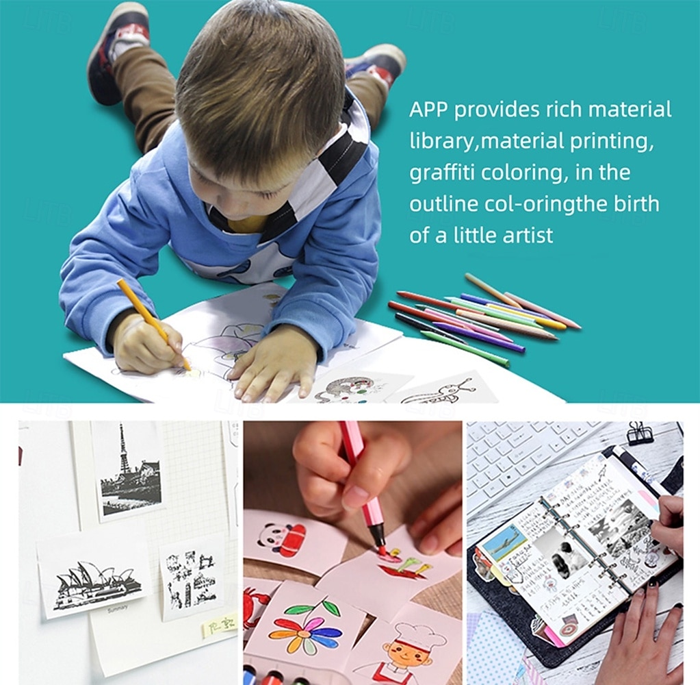 2025 NEW Sticker Printer C20 Fun Print Pod Mini Bluetooth Portable Sticker Maker with Rolls Paper Print Pods Mini Printer 2025 - $25.99 –P6