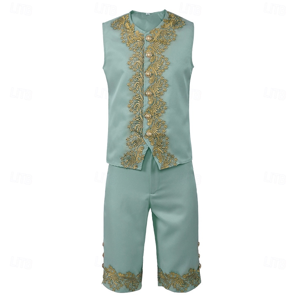 Rococo Baroque Victorian Outfits Fancy Dress Men's Royal Halloween Carnival Performance Party Masquerade Adults' Coat Pants Collar All Seasons 2026 - AED 502 –P12