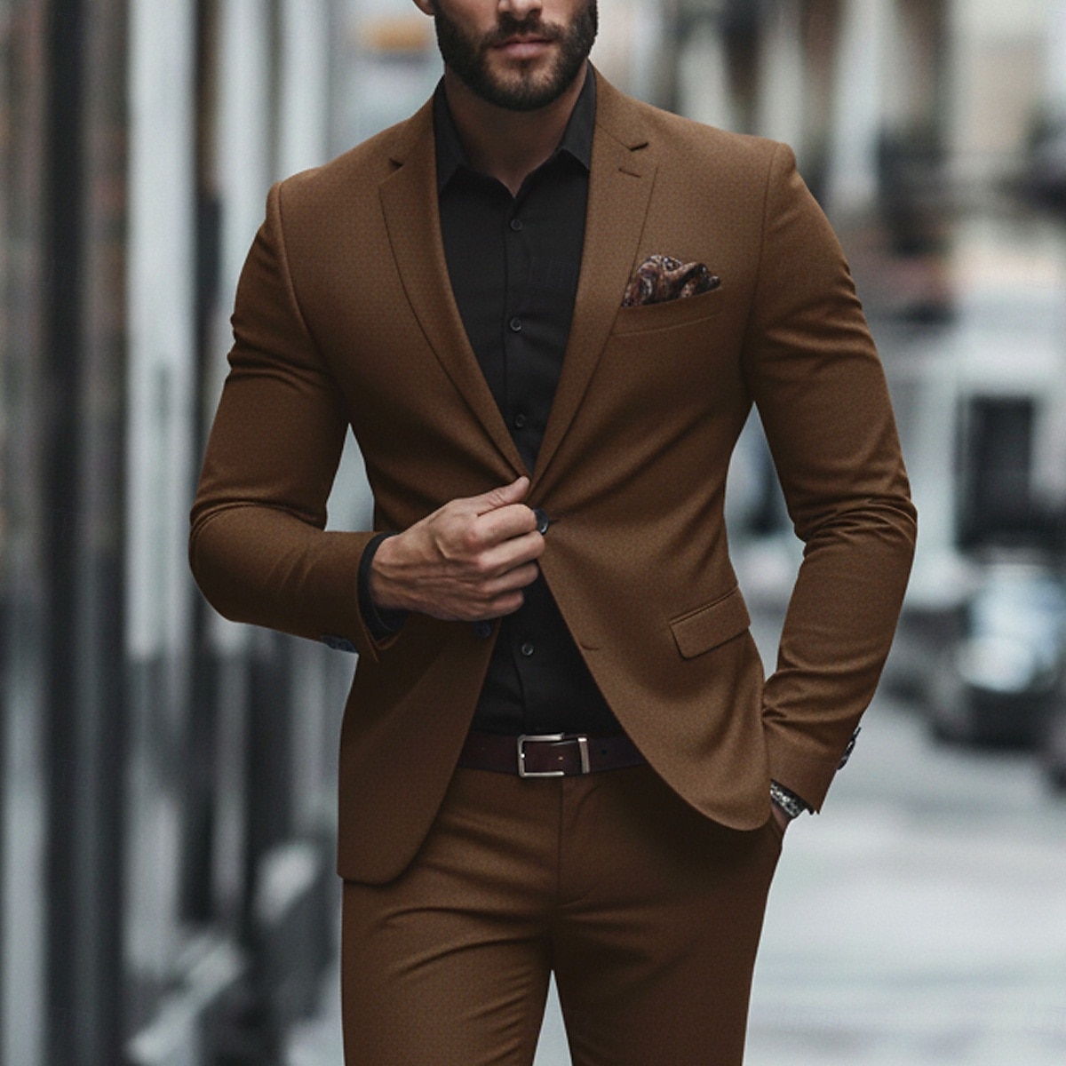 Ανδρικά Επαγγελματικά κοστούμια Causal Μαύρο Μπορντώ Άνοιξη, Φθινόπωρο, Χειμώνας, Καλοκαίρι Εφαρμογή Κλασικό Πέτο Καθημερινά Δουλειά Μονόχρωμο Κατά παραγγελία εφαρμογή Σετ 2 τεμαχίων 2026 - $115.99 –P3