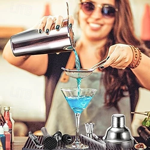Set shaker per cocktail da 10 pezzi con supporto in bambù - kit da barman per mixologia del 2026 a $61.99 –P3