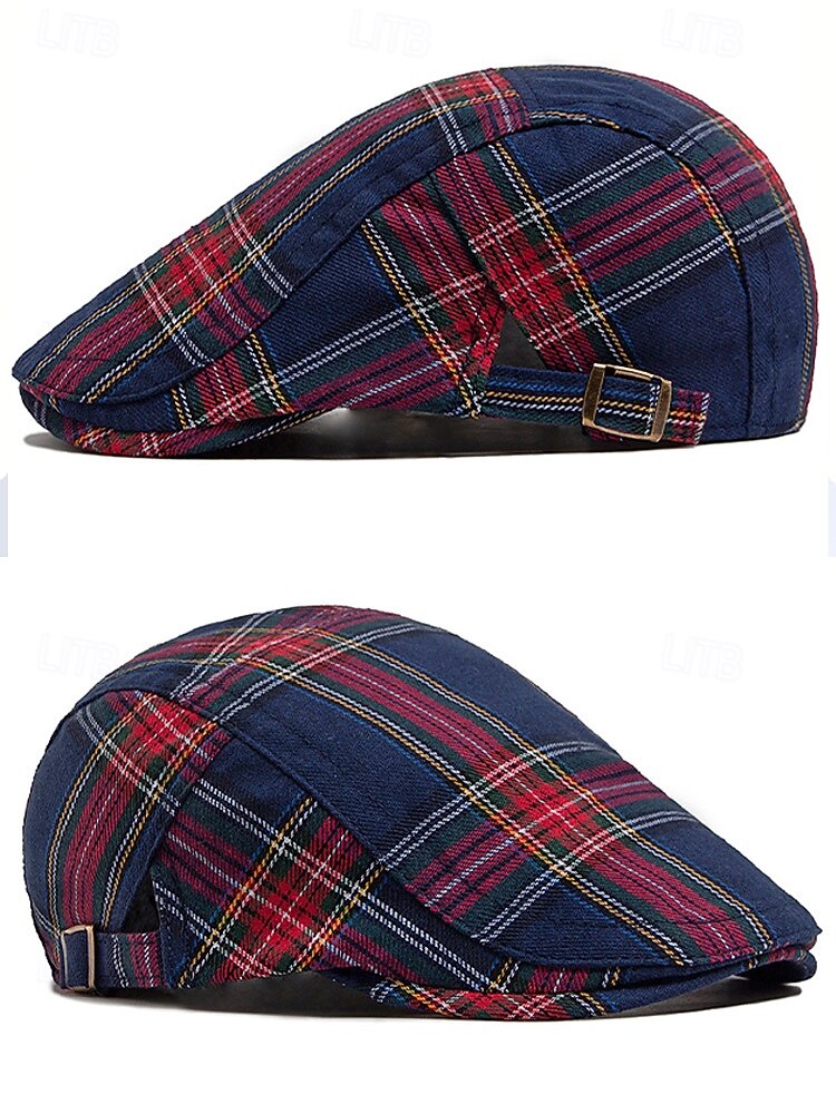 Casquette plate en coton tartan pour homme, idéale pour Noël – plusieurs coloris disponibles, élégante et confortable, parfaite pour les tenues de fêtes. de 2026 ? $14.99 –P7