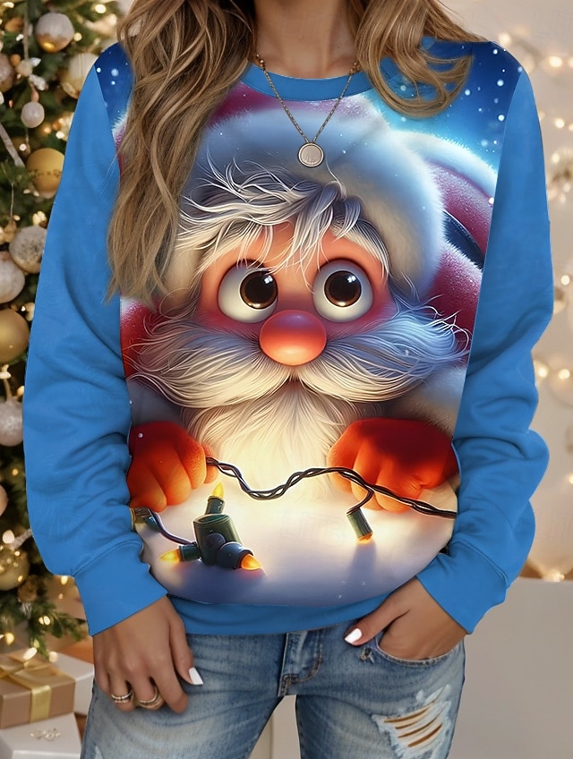 Pentru femei Hanorac pulover Pisica Brad de Crăciun Crăciun Casual Manșon Lung Stil Nautic Topuri obișnuite Stradă Zilnice Casual Negru Galben Roșu Vin Roșu-aprins Albastru piscină Primăvară Toamn 2025 - $28.99 –P4