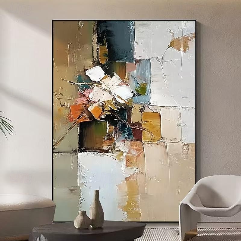 pictură în ulei lucrată manual pe pânză, artă murală, abstract simplu, pentru decor de casă, living, cadru întins, pictură suspendată/pictură rulată fără ramă neîntinsă 2026 - $80.99 –P1