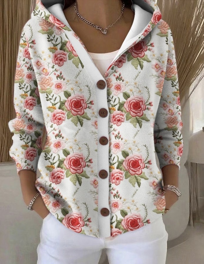 Pentru femei Jachetă cămașă Cald Imprimeu Casual Floral Casual Regulat Capișon Fit regulat Manșon Lung Îmbrăcăminte exterioară Galben Deschis Galben Roz Îmbujorat Toamnă Iarnă 2025 - $31.99 –P6