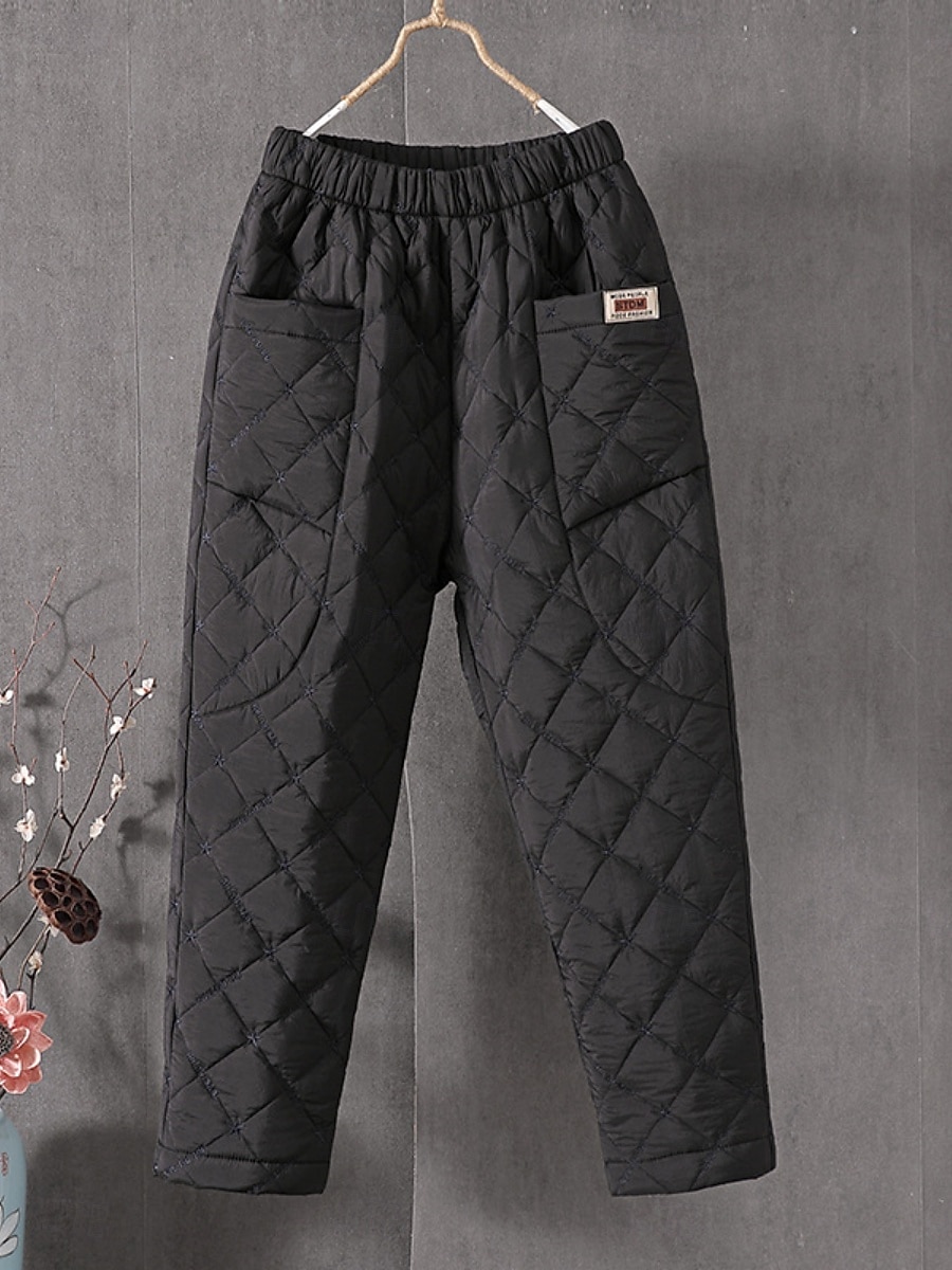 Per donna Chinos Moda Streetwear Essenziale Lunghezza intera Vita Alta Semplice Tasca Fascia Elastica Comodo Morbido Confortevole Micro-elastico All'aperto Streetwear blu navy Nero Verde Cachi del 2025 a $29.99 –P2