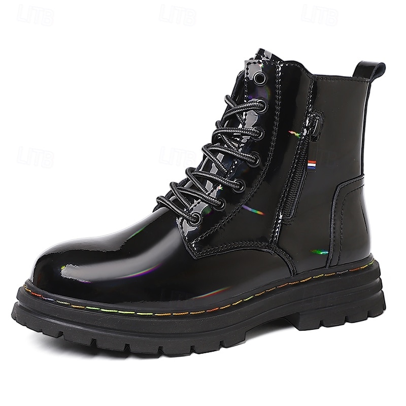 Miesten Bootsit Maiharit Kävely Vintage Päivittäin PU Mukava Säärisaappaat Nauhat Musta Keltainen Syksy Talvi 2026 - $64.99 –P1