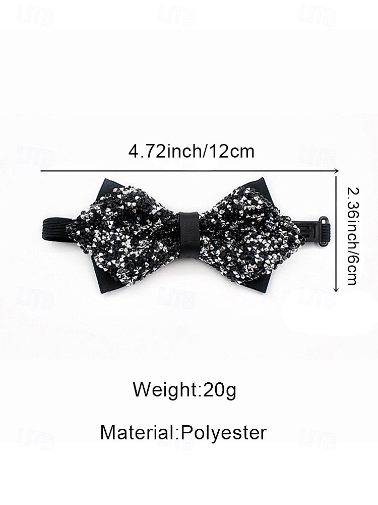 Men's Christmas Bow Tie  – Sparkling Polyester Sequins Material, Festive and Stylish, Perfect for Holiday Parties, Winter Celebrations and New Year's Eve Events 2026 - $9.99 –P7