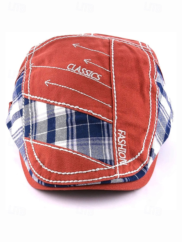 Casquette plate à carreaux en coton pour homme, chapeau gavroche vintage en lierre avec coupe ajustable, cadeau de Noël élégant pour les tenues décontractées et les voyages en plein air de 2025 ? $18.99 –P8
