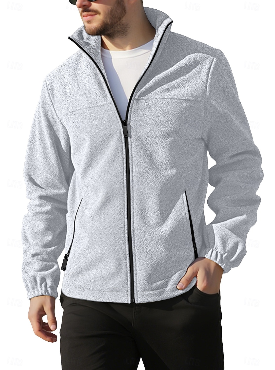 Herre Utendørs jakke Fleece-jakke Formell Hjem Hold Varm Lomme Grunnleggende Vår Høst Helfarge Aktiv Nøytral Skjortekrage Normal Mørkegrå Svart Hvit Lilla Oransje Jakker 2025 - $38.99 –P12