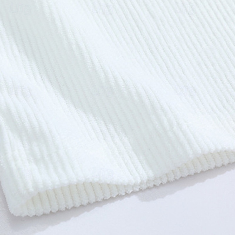 Per uomo Maglietta Camicia di Velluto a Coste Camicia a Maniche Corte Manica Corta Girocollo Estate Semplice Moda Designer Essenziale Jacquard Vacanza Streetwear Uscire Vinaccia Nero Bianco Maglietta del 2025 a $8.99 –P9