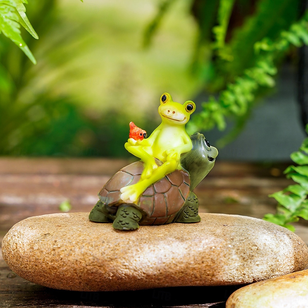 1 τεμάχιο δημιουργικό υλικό ρητίνης, διακοσμητικό κήπου με σχήμα βάτραχου και χελώνας, ρητίνη, χαριτωμένο στυλ διακόσμησης κήπου, κατάλληλο για εσωτερική και εξωτερική χρήση 2025 - $6.49 –P5
