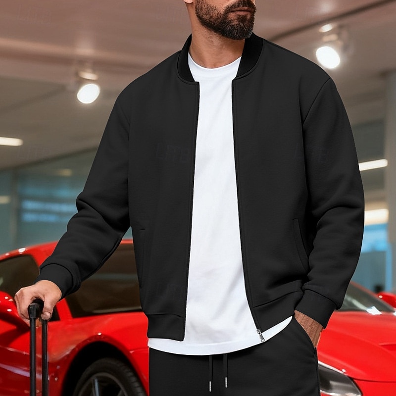 Homens jaqueta leve Jaqueta casual Férias Diário Respirável Bolsos Primavera Outono Bloco de cor Moda Clássico Colarinho Chinês Padrão Preto Amarelo Vermelho Azul Marinha Azul Royal Casaco de 2026 por $19.99 –P16