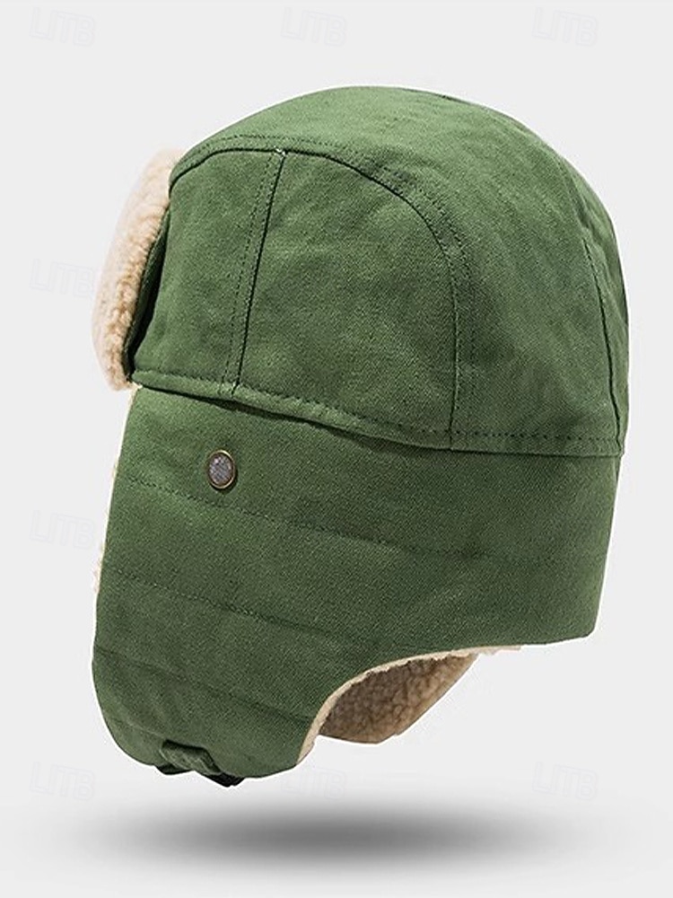 Chapeau de trappeur d'hiver pour homme avec cache-oreilles, casquette d'aviateur doublée de sherpa chaude, chapeau de neige coupe-vent pour la chasse et le ski en plein air de 2025 ? $14.99 –P5