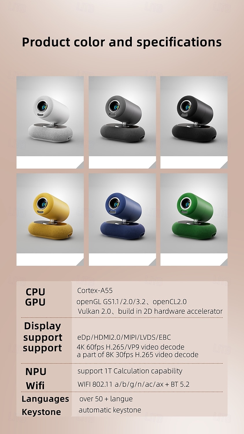 Премиум проектор YT900 с автофокусировкой разрешение 1920*1080 опциональная микрофонная основа светодиодная лента 2.4/5GHz двухдиапазонный Wi-Fi Android 13.0 3-х линзовый стеклянный объектив с 2026 - $217.09 –P15