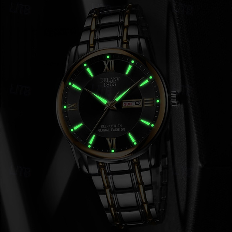 La nouvelle montre pour hommes au cadran romain Deblve à la mode et tendance avec bracelet en alliage calendrier lumineux et affichage du jour. C'est un choix idéal pour une vie simple décontractée de 2026 ? $19.99 –P9
