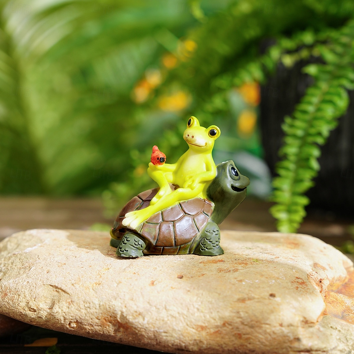 1 τεμάχιο δημιουργικό υλικό ρητίνης, διακοσμητικό κήπου με σχήμα βάτραχου και χελώνας, ρητίνη, χαριτωμένο στυλ διακόσμησης κήπου, κατάλληλο για εσωτερική και εξωτερική χρήση 2025 - $6.49 –P1