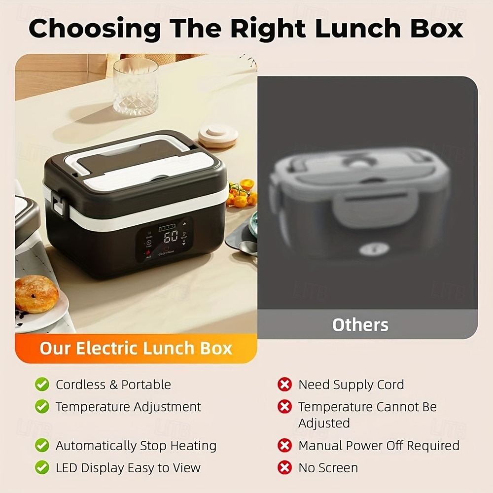 Portable Electric/cold Lunch Box -304 Stainless Steel Insulation and Cooling Suitable for Offices Camping Picnics - Compact Insulated Lunch Box (no Need To Add Water) Insulated Lunch Box Men's Lu 2026 - $207.59 –P4