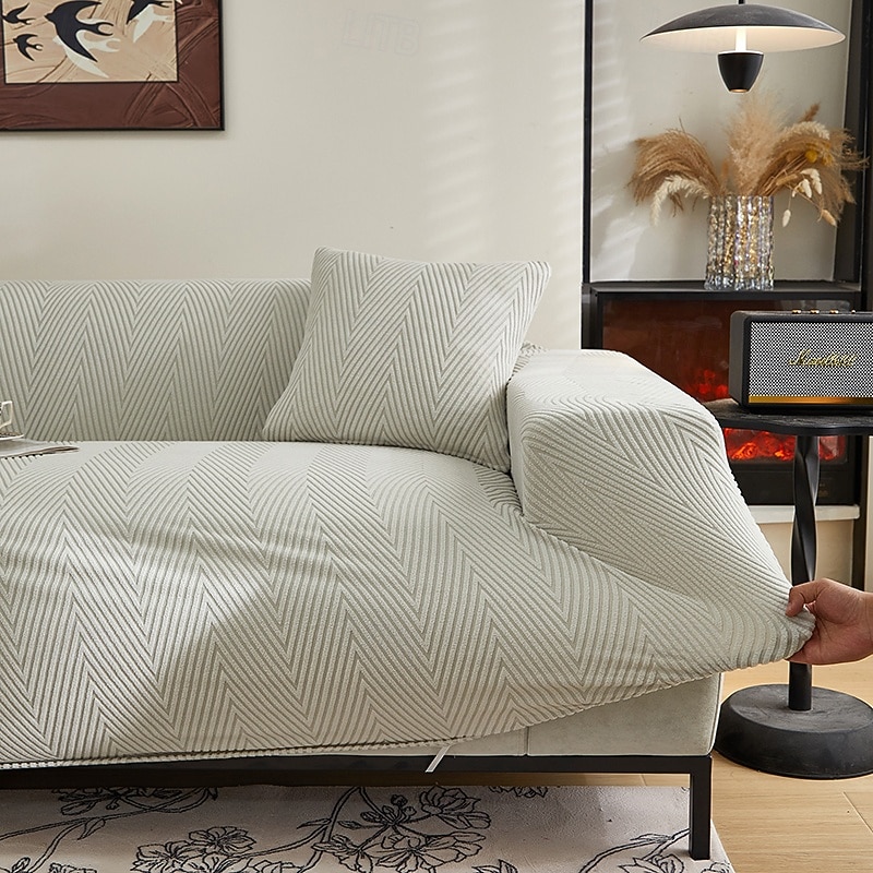 rugalmas jacquard szövet kanapéhuzat, stretch kanapéhuzat, szekcionált L alakú kanapéhuzat, sarokhuzat nappaliba, 1/2/3/4 üléses 2026 - $43.99 –P12