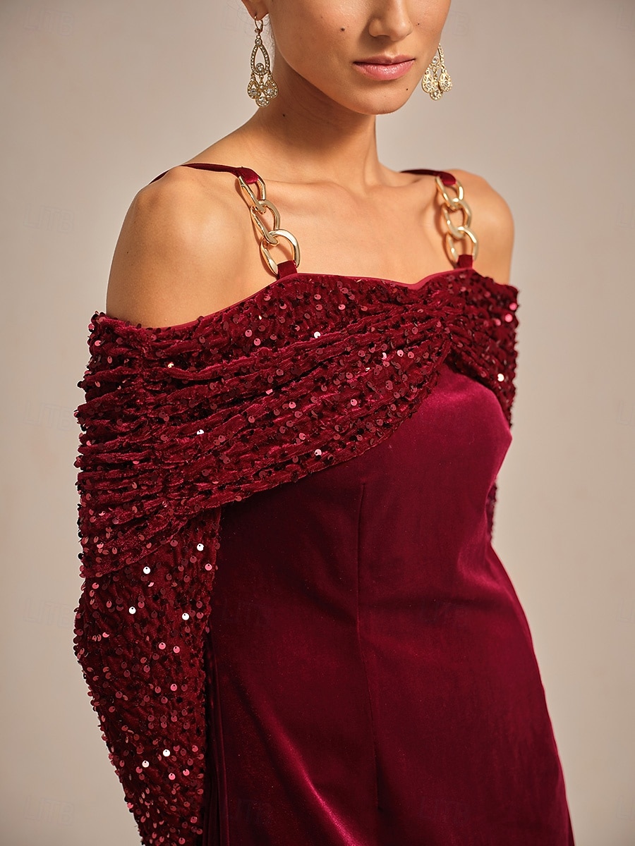 Christmas Women's Midi Dress Off The Shoulder Dress Velvet Seequin Elegant Party Cocktail Party Regular Fit Solid Color Long Sleeve Off Shoulder Wine Spring Fall Winter 2026 - $28.99 Christmas Women's Midi Dress Off The Shoulder Dress Velvet Seequin Elegant Party Cocktail Party Regular Fit Solid Color Long Sleeve Off Shoulder Wine Spring Fall Winter 2026 - $28.99