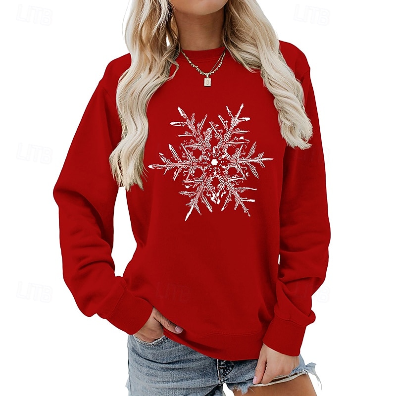 joulu Naisten Pusero Vapaa-ajan topit Pitkähihainen Topit Urheilu- ja treenivaatteet Kuvitettu Puuvilla Pehmeä Juhla Loma Urheiluasut Urheiluvaatteet Musta Valkoinen Keltainen 2025 - $25.99 –P2