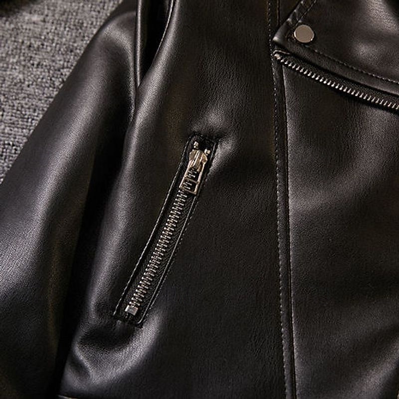 Bambini Ragazzi Giacca in pelle nera Giacca di pelle Capispalla Semplice Manica Lunga Con zip Impermeabile Antivento Cappotto Quotidiano Moda Casual Nero Primavera Autunno 4-12 Anni del 2026 a $28.99 –P4