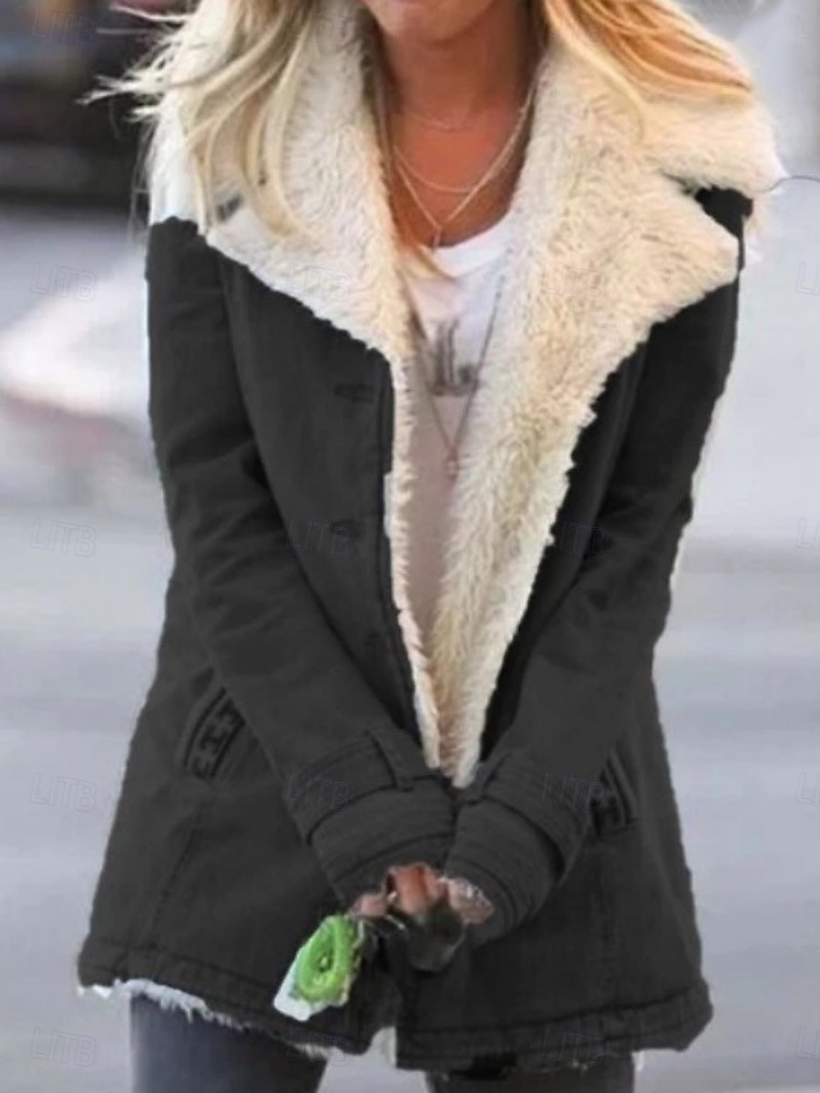 Damskie Pluszowy płaszcz Zwykła kurtka Wygodny Oddychający Kieszeń Guziki Codzienny Równina Urlop Ulica Codzienny Dzienne zużycie Guziki jednorzędowe Regularny Wieczorne Regularny Długi rękaw Odzie 2025 - $13.99 –P4