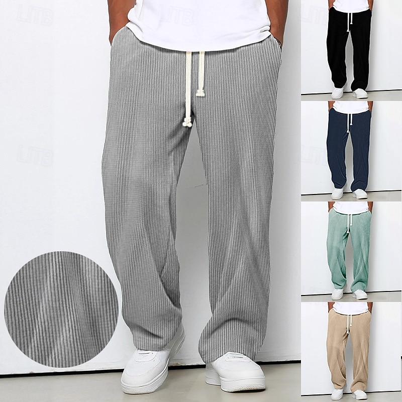 رجالي بنطال واسع الساق بنطلونات بنطلون مضلع السراويل الفضفاضة السراويل رباط مرونة الخصر سهل مخطط رطوبة فتل متنفس مكتمل الطول رياضة في الهواء الطلق فضفاض مناسب للبس اليومي العطلة موضة أسود وردي بلاشيهغ 2025 - $21.99 –P1