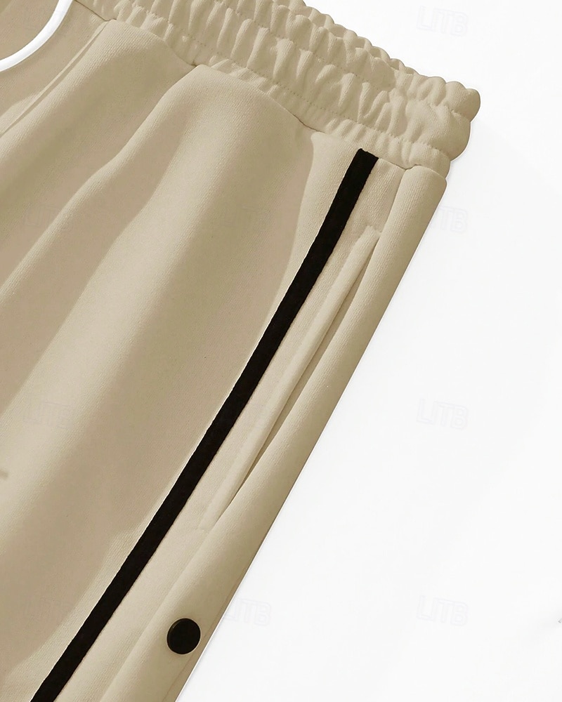 Men's Wide-leg Sweatpants sport pants Casual Pants with Pockets Split High Waist Bottoms Gym Athleisure Workout Spring Fall Breathable Gym Workout Track Regular Fit Sportswear Activewear Solid Colored 2026 - $26.99 –P9