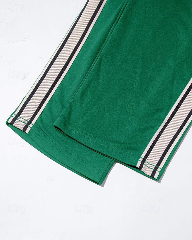 Hombre Pantalones de Deporte Pantalones Pantalones deportivos de pierna recta Correa Bolsillo Cintura elástica Bloque de color A Rayas Comodidad Diario Deporte Moda Casual Vino Verde Ejército 2026 - $20.99 –P10